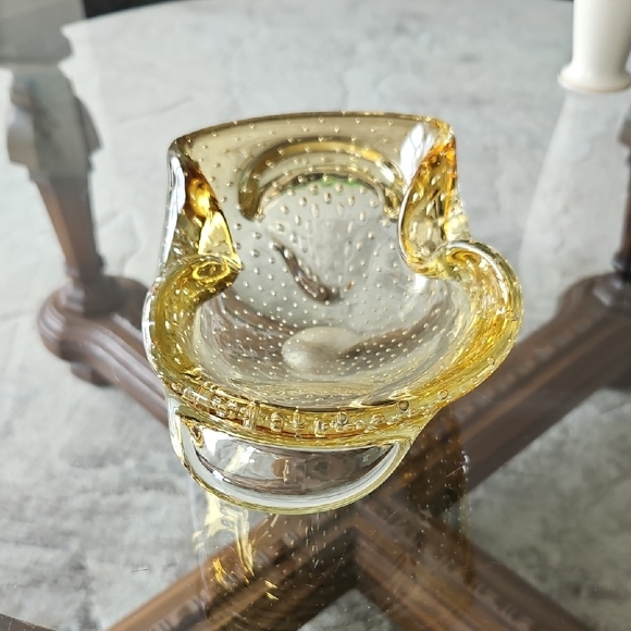 Art Glass Bowl - Luminous Gold - Vintage - Picture 5 of 12